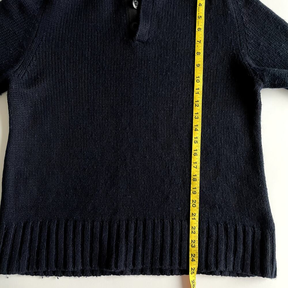 Vintage J. Crew Navy Wool Polo Sweater Size M - Picture 14 of 15